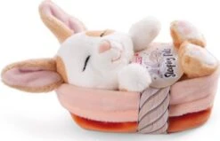 NICI Kuscheltier Hase Karamell Gepunktet 12cm Schlafend