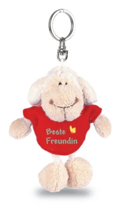 Nici 31561 Schlüsselanhänger Schaf Weiß T-Shirt Rot "Beste Freundin" Ca 10cm