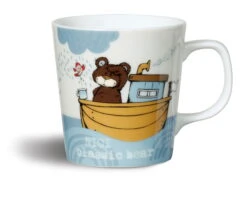 Nici 38169 Kinder- Tasse Classic Bear Bär Mit Lachs Im Boot 8x8cm Porzellan