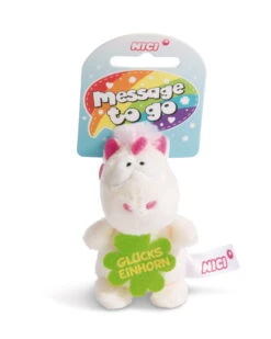 Nici 44985 Message To Go Loop 8cm Einhorn Theodor - GLÜCKSEINHORN